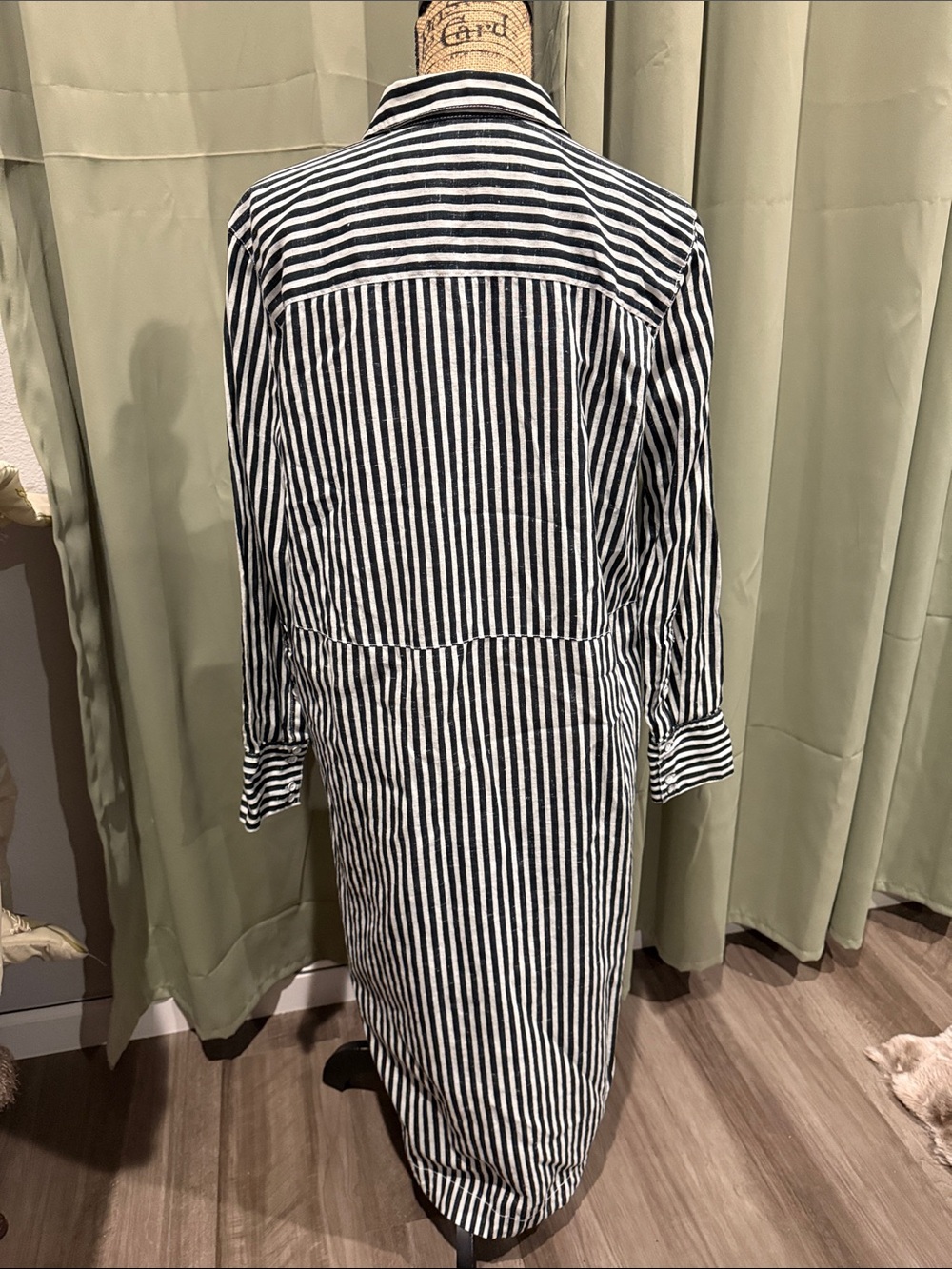 Free People Black and White Striped Shirt Dress - Picture 4 of 6